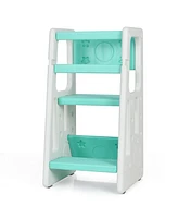 Gouun Girls Kitchen Step Stool with Double Safety Rails