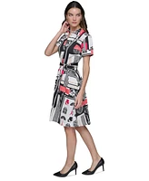 Karl Lagerfeld Paris Women's Printed Shirtdress