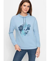 Olsen Women's Scuba Jersey Placement Print Top