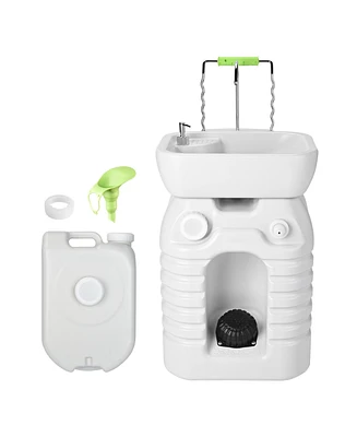 Yescom 45L Portable Camping Sink with Soap Dispenser & Towel Holder with Pump Safe Mobile Sink for Rv Travel Outdoor