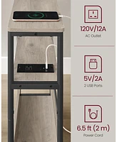 Slickblue Narrow Side Table with Charging Station