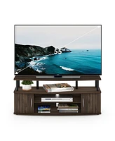 Furinno Modern Tv Stand Media Entertainment Center for Tv's up To 55" w/2-Door Storage Cabinet,Columbia Walnut/Black