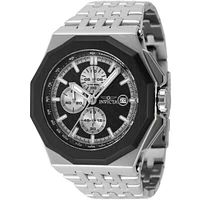 Invicta Men's 47390 Akula Quartz Chronograph Silver, Black Dial Watch