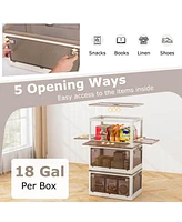 Costway Pack Stackable Storage Bins with Lids Gallon Collapsible Plastic Container Box
