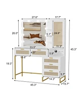 gaomon Vanity Makeup Desk with Vanity Mirror, Built-in Lights