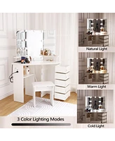gaomon Makeup Vanity Desk with Lights & Power Outlet