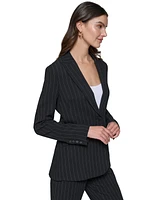 Karl Lagerfeld Paris Women's Pinstriped Notch-Lapel Blazer