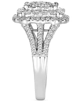 Diamond Cluster Engagement Ring (1-3/4 ct. t.w) in 14k White Gold