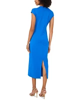 Vince Camuto Women's Mock Neck Cap-Sleeve Midi Dress