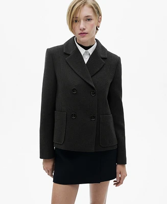 Mango Women's Double-Breasted Wool Blazer