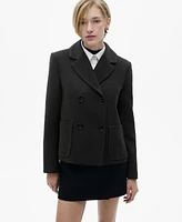 Mango Women's Double-Breasted Wool Blazer