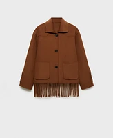 Mango Women's Fringed Wool-Blend Jacket