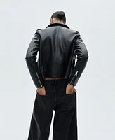 Mango Women's Leather Biker Jacket