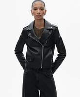 Mango Women's Leather Biker Jacket