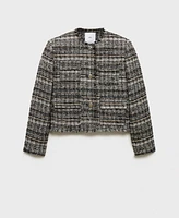 Mango Women's Metal Buttons Tweed Jacket