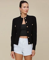 Avec Les Filles Women's Button-Front Rib-Knit Cardigan