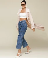 Avec Les Filles Women's Raglan-Sleeve Belted Trench Coat