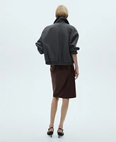 Mango Women's Leather-Effect Pencil Skirt