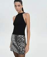 Mango Women's Sequin Miniskirt