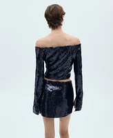 Mango Women's Sequin Miniskirt