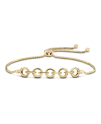 Devata Cable Link Box Chain Slider Bolo Bracelet in 14K Gold, Fits 6.0 in to 8.0 in wrist, approx. 5.4 grams