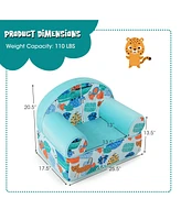 Gouun Kids Armchair with Plush Velvet Cover and Soft Sponge Filling