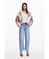 Desigual Women's Quilted flower coat