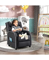 Gouun Kids Recliner Chair with Side Pockets and Footrest