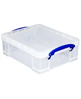 Really Useful Box 8.1L Plastic Storage Container with Clip Lock Handle (4 Pack)