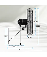 Hurricane Inch Pro Commercial Grade Classic Oscillating Wall Mount Fan