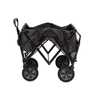 Mac Sports Collapsible Folding Outdoor Garden Utility Wagon Cart w/ Table, Grey