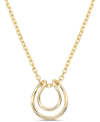 Devata Loop Pendant Chain Necklace in 14K Gold, 16 in adj to 18 in, approx. 4.2 grams