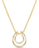 Devata Loop Pendant Chain Necklace in 14K Gold, 16 in adj to 18 in, approx. 4.2 grams