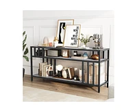 gaomon 58" Tv Stand for Tv up to 65 Inches, Entertainment Center with Open Storage Shelves