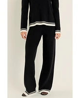 English Factory Women's Contrast Stripe Detail Knit pants