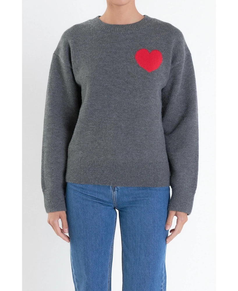 English Factory Women's Heart Sweater