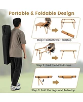 Gouun Folding Camping Table Picnic with Storage Bag and Waterproof Desktop
