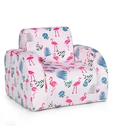 Gouun 3-in-1 Convertible Kid Sofa Bed Flip-Out Chair Lounger for Toddler