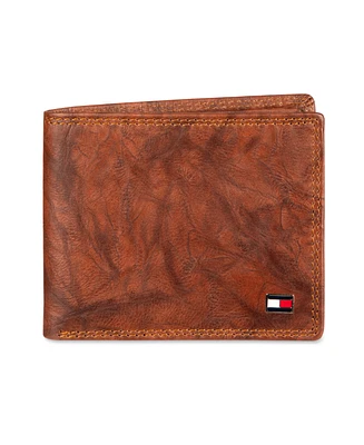 Tommy Hilfiger Men's Rfid Huck Leather Slim Fold Wallet