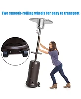 50000 Btu Propane Patio Heater Standing Steel with Wheels
