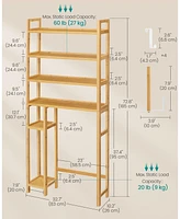 Slickblue Over-The-Toilet Storage Shelf with Built-In Toilet Paper Holder for Bathroom Organization