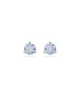 Swarovski Round Cut Rhodium Plated Solitaire Stud Earrings