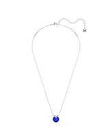 Swarovski Round Cut Rhodium Plated Bella V Pendant Necklace