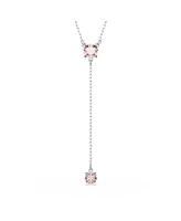 Swarovski Round Cut Rhodium Plated Attract Y Necklace