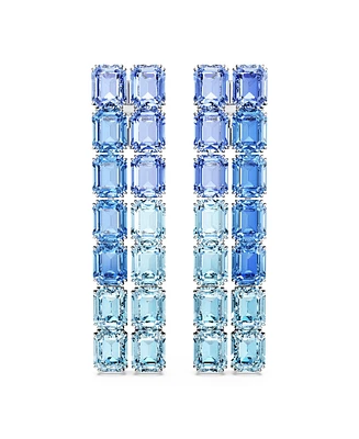 Swarovski Octagon Cut Rhodium Plated Millenia Clip Earrings