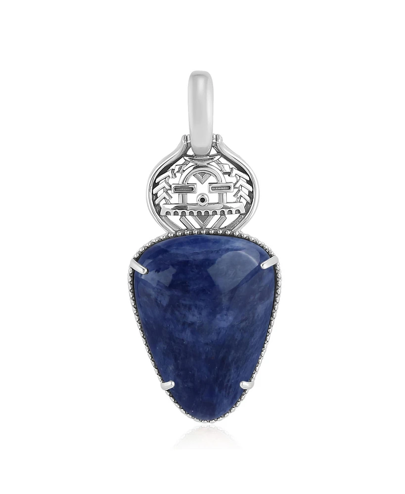 American West Jewelry Fritz Casuse Sterling Silver Yeibichai Sodalite Pendant Enhancer