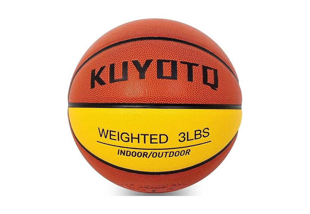 Kuyotq 3LBS/3.3LBS/2.2LBS 29.5/28.5" Weighted Basketball Composite Indoor Outdoor Heavy Trainer Basketball for Improving Ball Handling Dribbling Passi