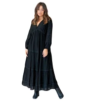 Paneros Clothing Women's Lace Magnolia Midi Dress Black