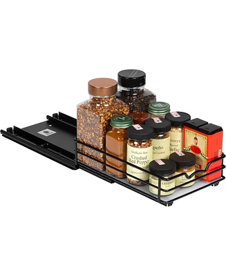 Florida Brands Black Pull out Spice Rack Organizer for Cabinet for Spices, Sauces and Cans 6.5 In Wide