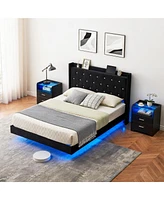 gaomon Queen Size Floating Bed Frame with Led Lights